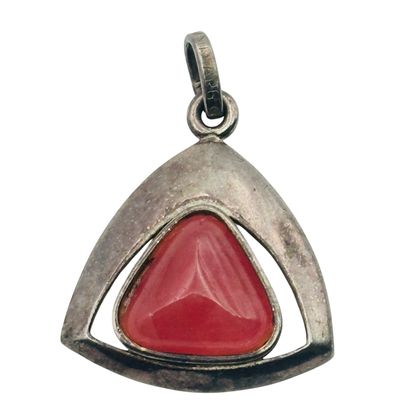 Signed Sterling Rose Quartz Pendant
