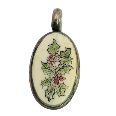 Sterling Holly And Ivy Pendant