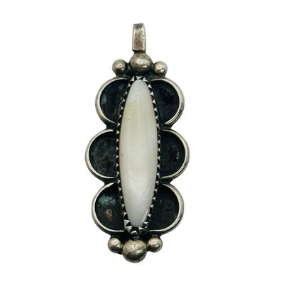 Southwest Sterling Mother Of Pearl Pendant