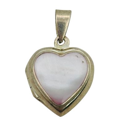Sterling Mother Of Pearl Heart Locket