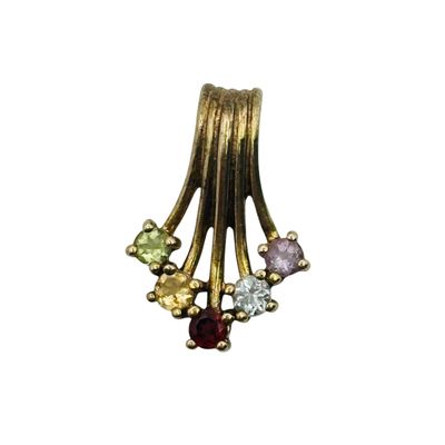 Ross Simons Sterling Multi Stone Fountain Pendant