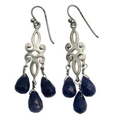 BARSE Sterling Amethyst Dangle Earrings