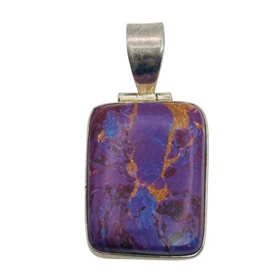 Sterling Purple Copper Turquoise Pendant