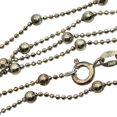 Italy Sterling Bead Chain Necklace