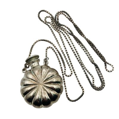 Sterling Perfume Bottle Box Chain Necklace