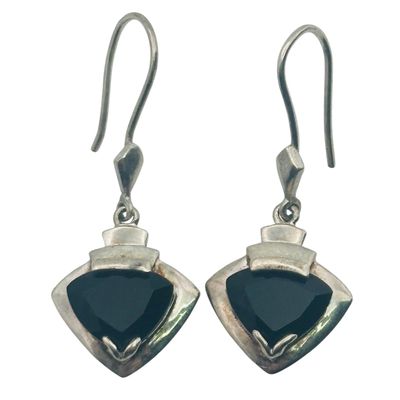 Sterling Onyx Dangle Earrings