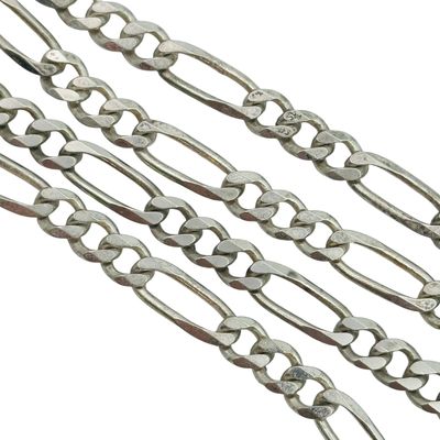 Italy Sterling Figaro Chain Necklace