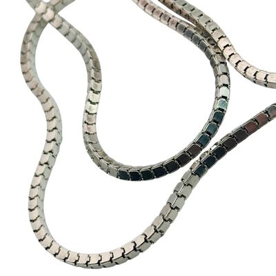 KA1772 Italy Sterling Box Chain Necklace