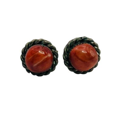 Sterling Coral Earrings