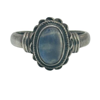 Sterling Moonstone Oval Ring Sz 4.5