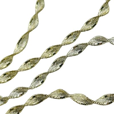 Italy Sterling Twisted Flat Snake Chain Necklace