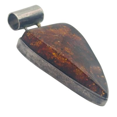 Sterling Amber Pendant
