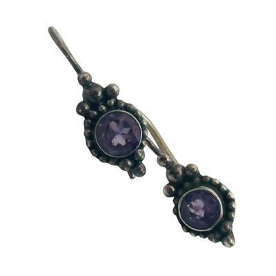 Sterling Purple Stone Earrings