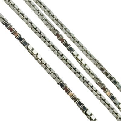 Signed Italy Sterling Box Chain Necklace