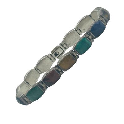 Taxco Mexico Sterling Multi Stone Bracelet