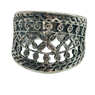 Sterling Cut Out Decorative Ring Sz 10