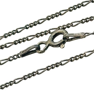 Italy Sterling Figaro Chain Necklace