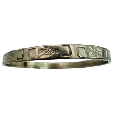 Signed Sterling Stamped Bangle Bracelet