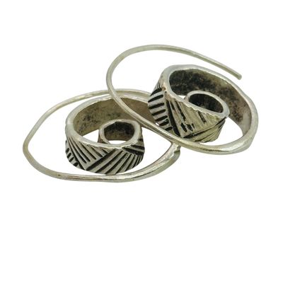 Sterling Stamped Spiral Earrings