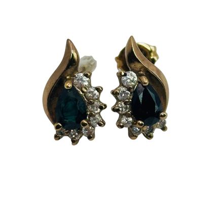 Signed Sterling Cubic Zirconia Earrings