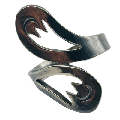 Mexico Sterling Bypass Ring Sz 8