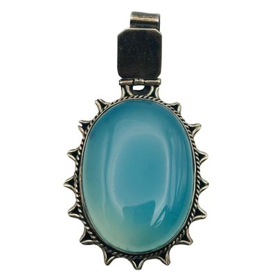 Sterling Chalcedony Sun Pendant