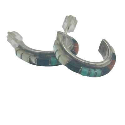 Zuni Nastacio Sterling Multi Stone Earrings