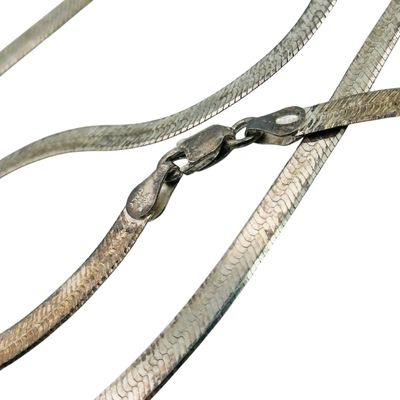 Italy Sterling Flat Snake Chain Necklace