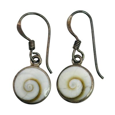 Sterling Shiva Shell Earrings