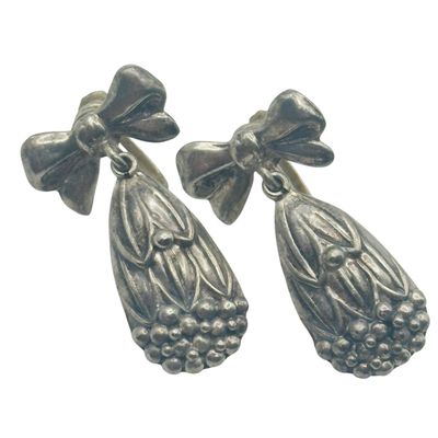 Signed Taxco Mexico Sterling Cornflower Earrings