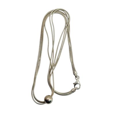 Italy Sterling Triple Round Snake Chain Necklace