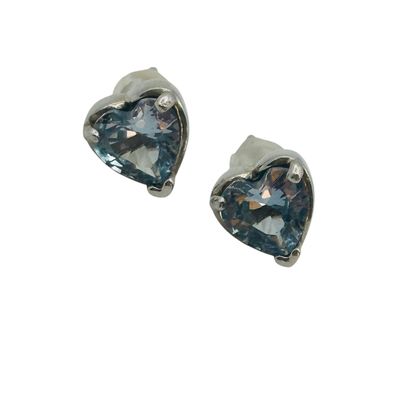 Sterling Topaz Heart Earrings