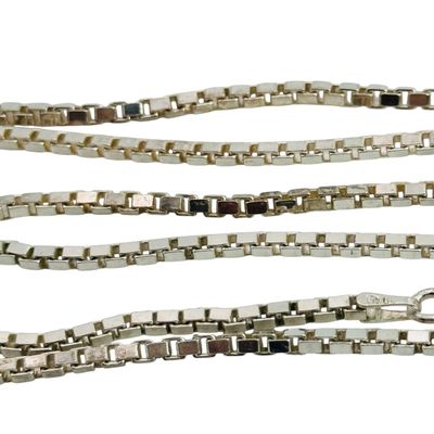 Italy Sterling Box Chain Necklace