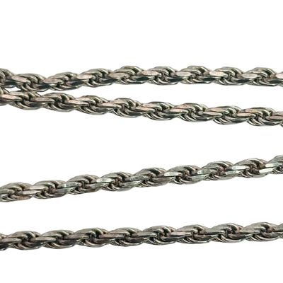 Signed Italy Sterling Rope Chain Necklace