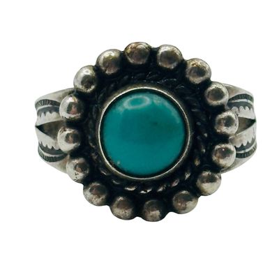 Bell Trading Post Sterling Turquoise  Ring Sz 5.5