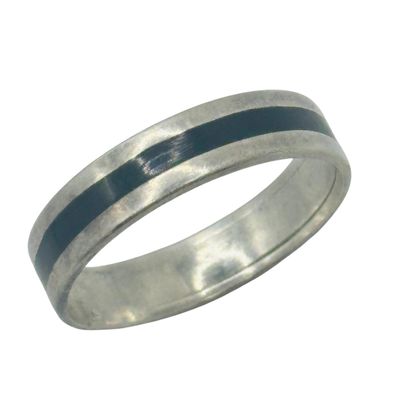 Taxco Mexico Sterling Onyx Ring Sz 12