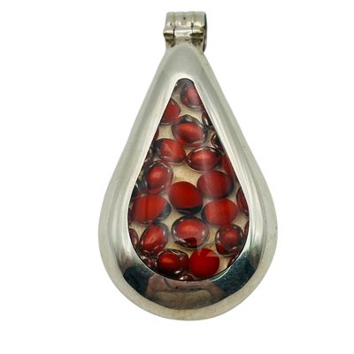 Sterling Peruvian Huayruro Seed Pendant