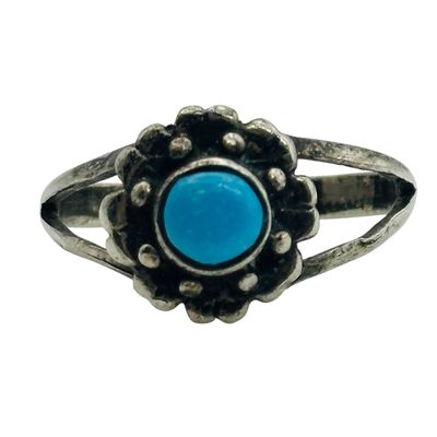 Native Sterling Turquoise Ring Sz 5.5