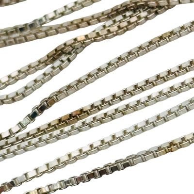 Italy Sterling Long Box Chain Necklace