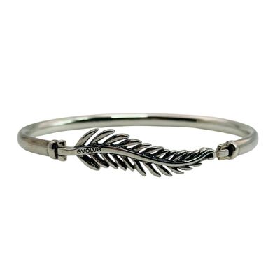 Evolve Sterling Openable Leaf Bangle Bracelet