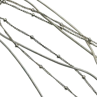 Sterling Round Beaded Snake Chain Necklace