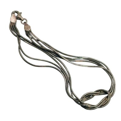 Italy Sterling Round Snake Chain Knotted Bracelet