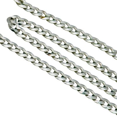 Signed Sterling Curb Chain Necklace