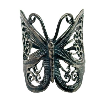 Sterling Butterfly Swirl Ring Sz 5