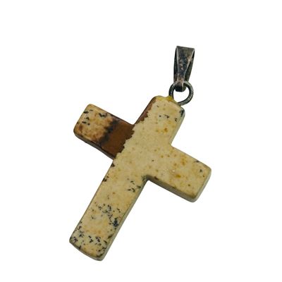 Sterling Jasper Cross Pendant