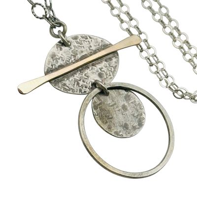 Signed Sterling Hammered Cable Chain Necklace