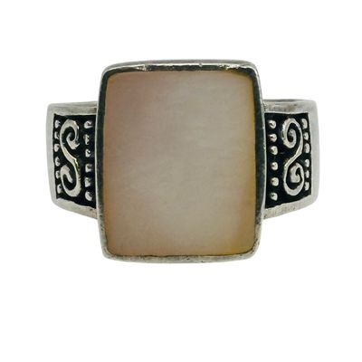 Sterling Mother Of Pearl Ring Sz 7.5