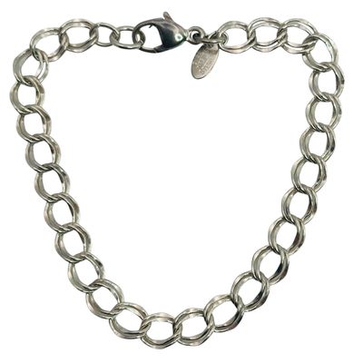 Signed Sterling Double Curb Chain Bracelet