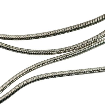 Signed Italy Sterling Round Snake Chain Necklace