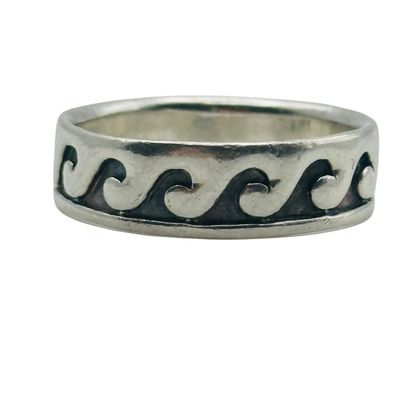 Boma Sterling Overlay Wave Ring Sz 10